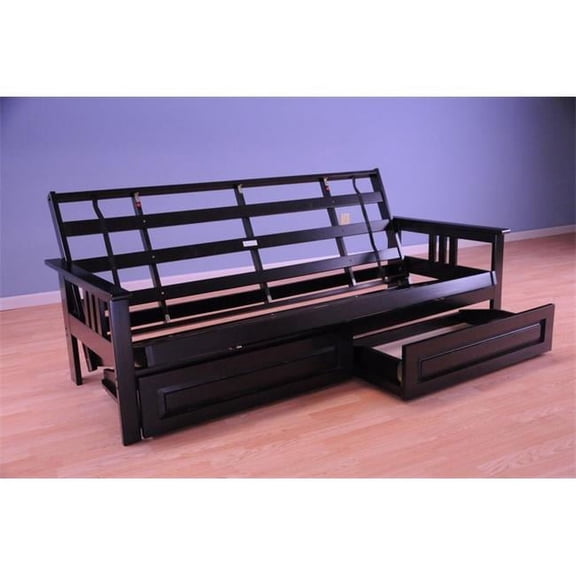 Kodiak Furniture Monterey Full Solid Wood Frame with Storage Drawers in Black