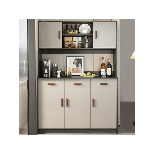 Zocalo Armario de Cocina 5 Niveles con Puertas y Cajones | Gran Capacidad, Multiusos, Blanco