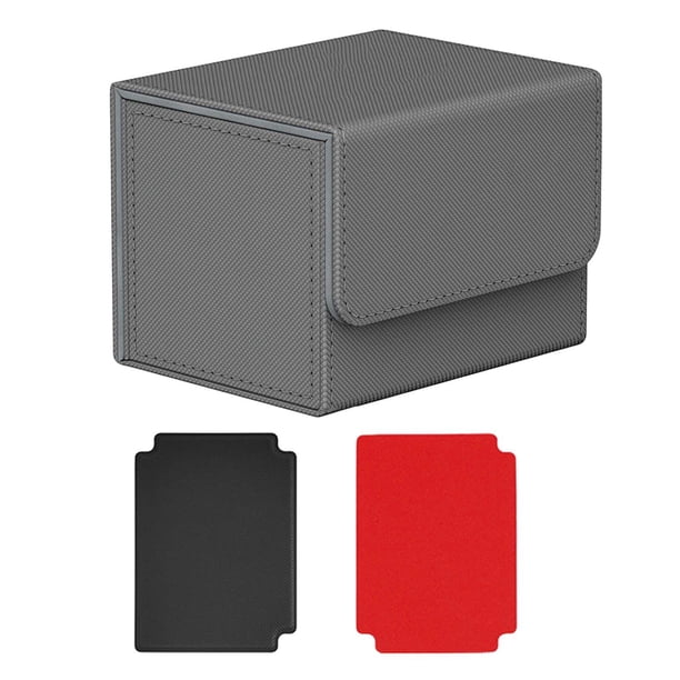 Caja para tarjetas de juego, expositor de tarjetas, organizador de dados y tarjetas de béisbol con 2 divisores Gris
