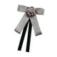 thumbnail image 2 of Broche de cinta de corbata de lazo, decoración de corbata de bownot, alfiler de cuello para mujeres, elegante corbata de diamantes de imitación para Gris, 2 of 8