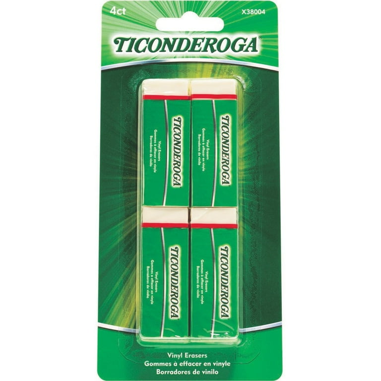 Ticonderoga White Erasers - White - Block - Vinyl - 4 / Pack - Soft, Latex-free, Smudge-free, Residue-free, Non-tearing, Non-toxic, Easy Grip Ticonderoga White Erasers - White - Block - Vinyl - 4 / Pack - Soft, Latex-free, Smudge-free, Residue-free, Non-tearing, Non-toxic, Easy Grip