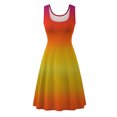 thumbnail image 4 of ICHUANYI Clearance Women's Casual Summer Tank Sleeveless Knee Length Pleated Sun Dresses Tie-Dye Gradient Floral Print Dress(Orange, M) ICHUANYI WER2023081117961, 4 of 5
