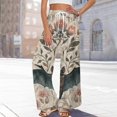 thumbnail image 2 of WTOBBY Women's Casual Halloween Print Elastic Waist Drawstring Pockets Wide Leg Straight Trousers, Seasonal Novelty Comfort Pants,Green XL, 2 of 6