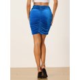 thumbnail image 3 of DARING DIVA Women's Velvet Bodycon Ruched Mini Skirts L Royal Blue, 3 of 6