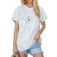 thumbnail image 4 of NAMTYQX Cute Summer Tops for Women Short Sleeve Relaxed Fit Crew Neck Graphic Muster Lightweight Airoft Casual Plus Size Women's T-Shirts White Size L, 4 of 5