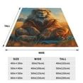 thumbnail image 3 of Cauagu Prairie Meditating Lion Pattern Flannel Bed Blankets,Fleece Blanket Comfortable Air Conditioning Blanket for Sofa Bed Travel Couch & Living Room -80"x60", 3 of 8