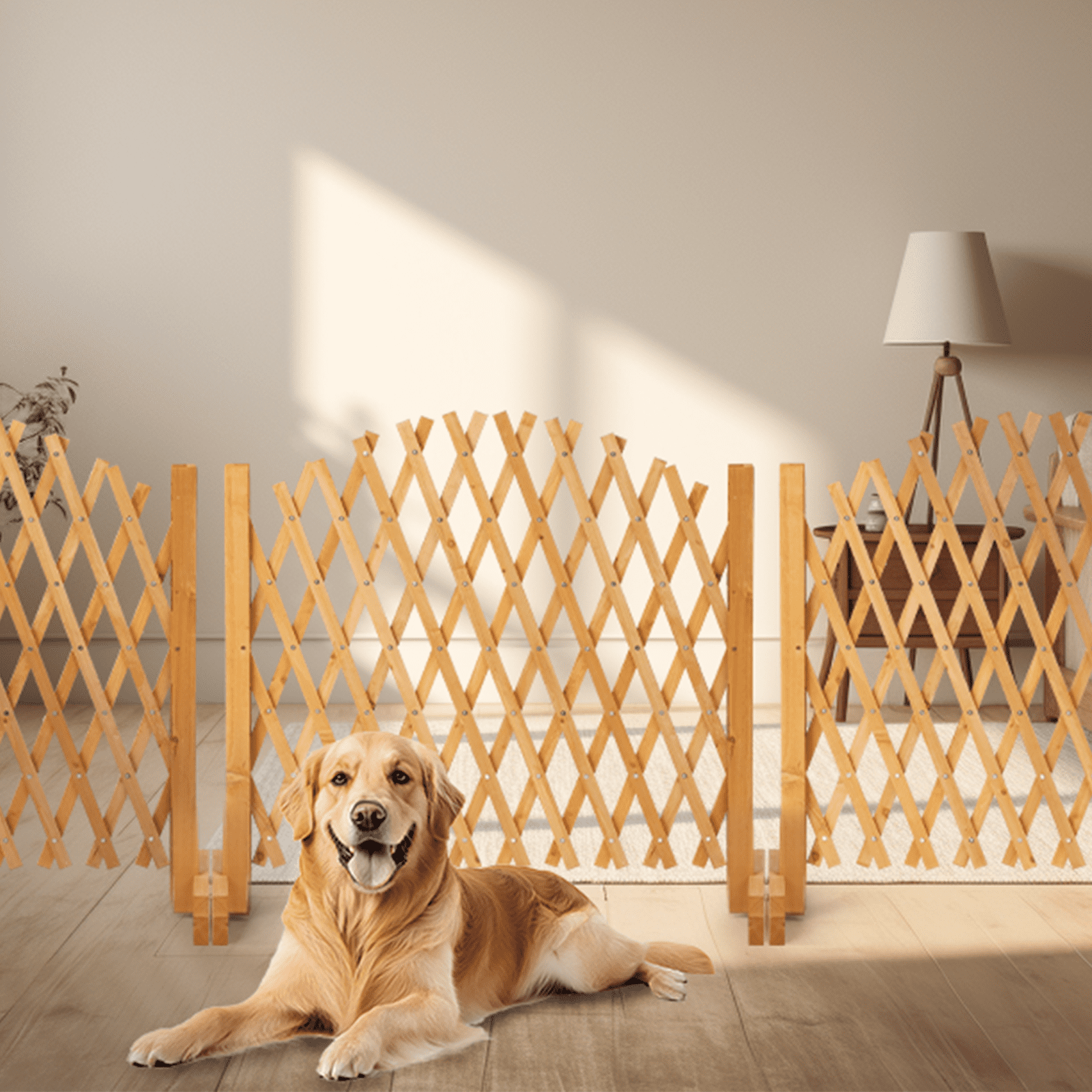 Expandable Wooden Garden Trellis 13" to 81" Wide 36" High Decorative Diamond Pattern Fence Panel for Climbing Plants Garden Yard Privacy Screen Pet Barrier