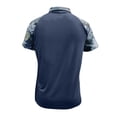 thumbnail image 3 of Domuza Mens 250 Anniversary USA Flag Camo Polo Shirts for Vintage Short Sleeve Button Lapel Slim Fit Print Fashion Causal Golf Polos T-Shirts Blue 2XL, 3 of 3
