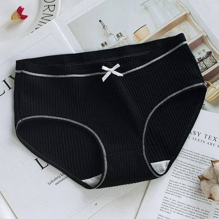 

TureClos Women Elastic Sexy Underwear Girl Cotton Briefs Breathable Moisture Wicking Panty Daily Underwear