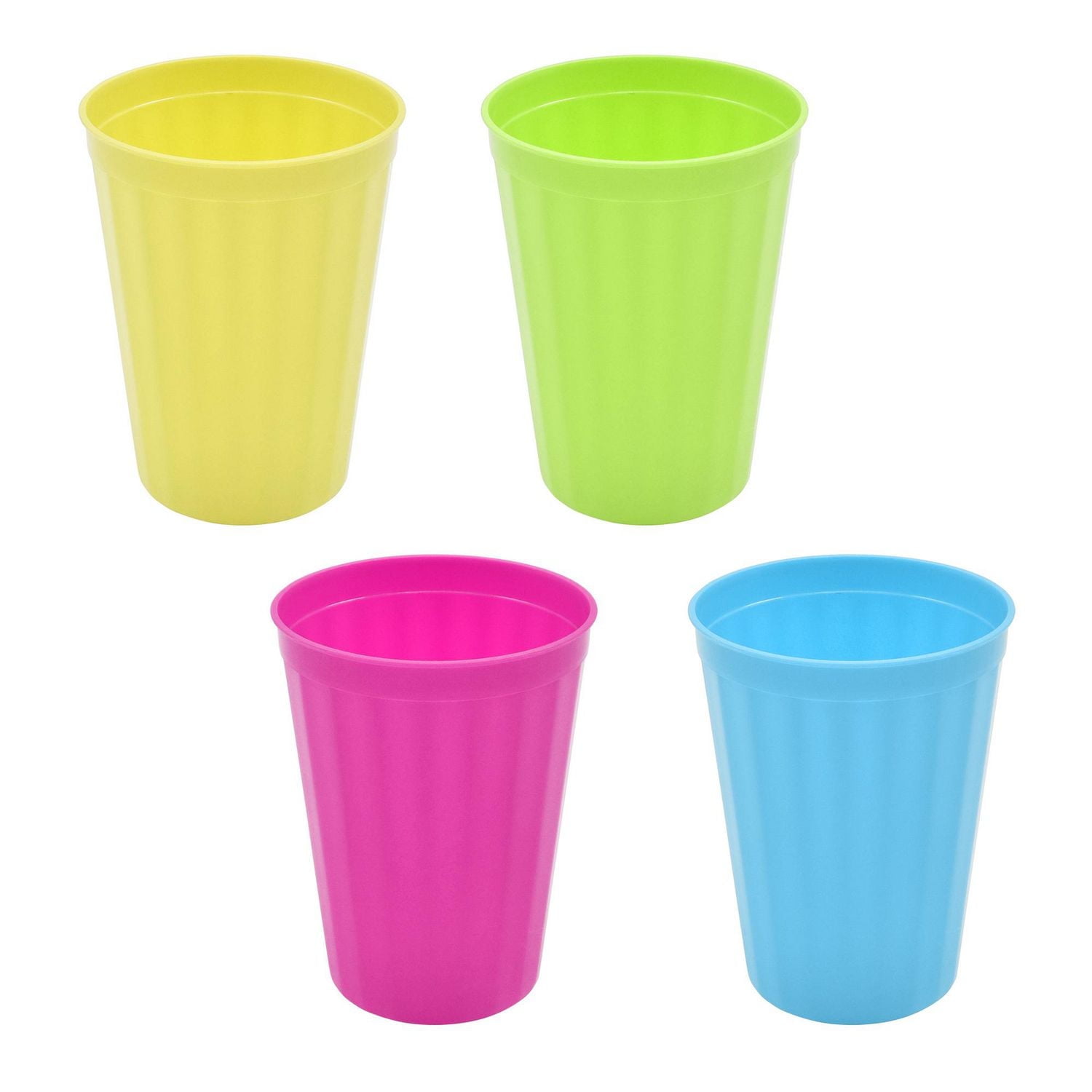 Mainstays Assorted Colour Plastic Tumbler Set, 4pc, 50% Recycled Material