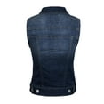 thumbnail image 6 of Made by Olivia Women's Junior Fit Sleeveless Button up Jean Denim Jacket Vest, 6 of 7