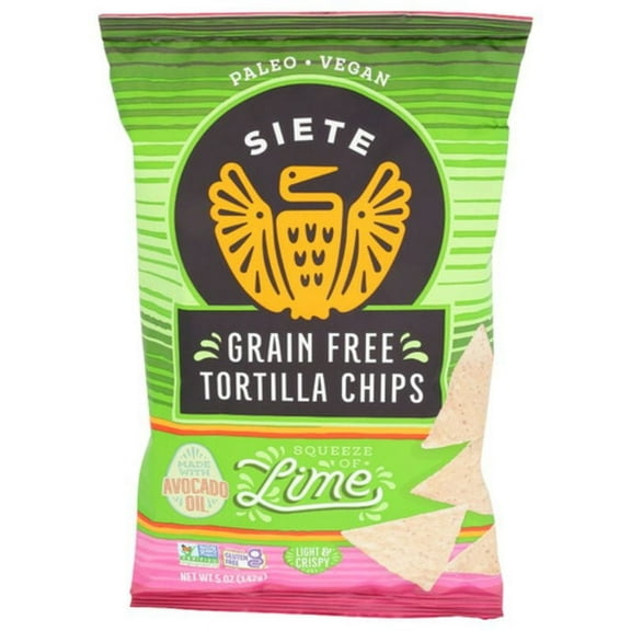 2X - Siete Lime Grain Free Tortilla Chips 5 oz