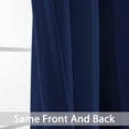 thumbnail image 4 of Yakamok 36 Inch Length Navy Blackout Curtains for Bedroom, Thermal Insulated Room Darkening Grommet Top Window Drapes for Living Room,52W x 36L,2 Panels, 4 of 5