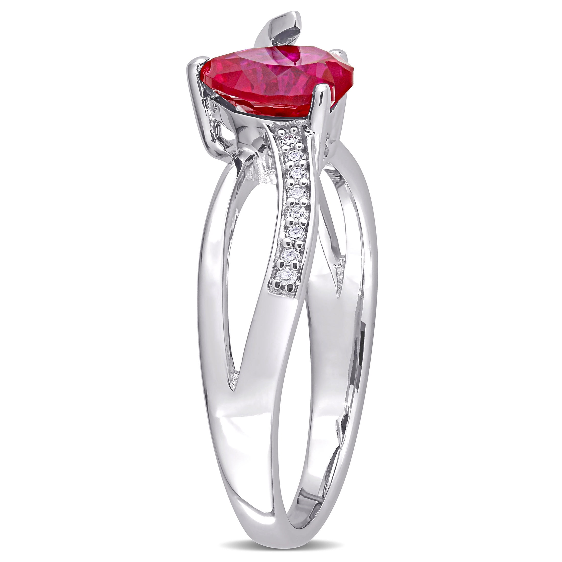 Everly Women's Created Ruby Sterling Silver Ring