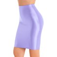 thumbnail image 5 of Zaldita Women's Shiny Oily Opaque Skirt Club Wear Sheer High Waisted Skirts Hip Skirt Shape Tight Light Purple M, 5 of 7