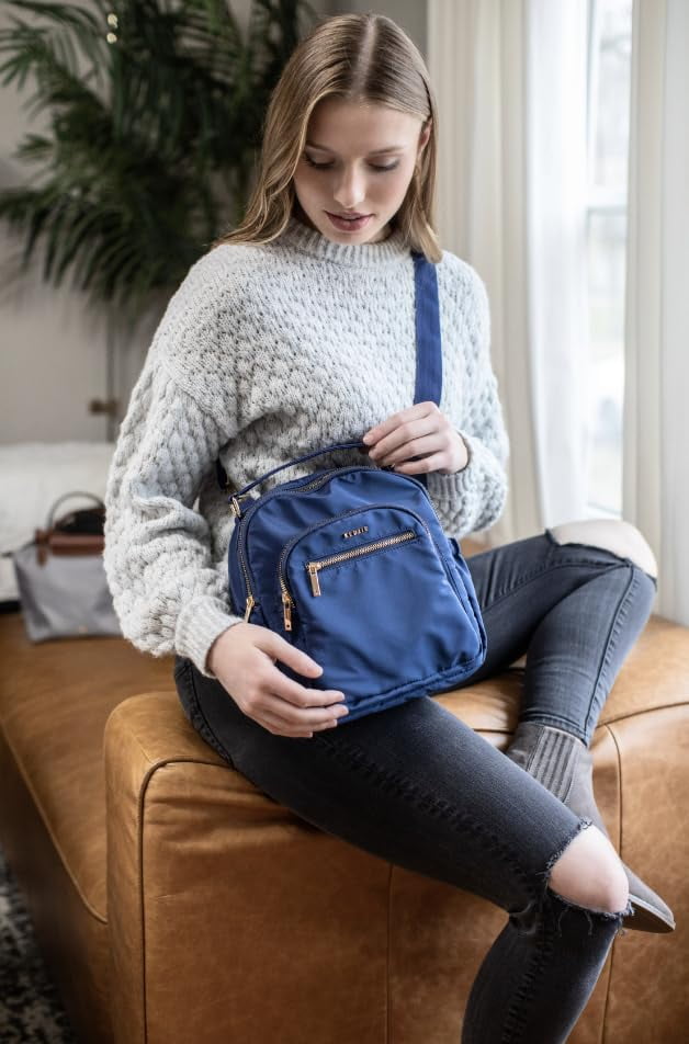 Kedzie Aire Convertible Backpack Crossbody Carry-On Bag, Navy (Women's)
