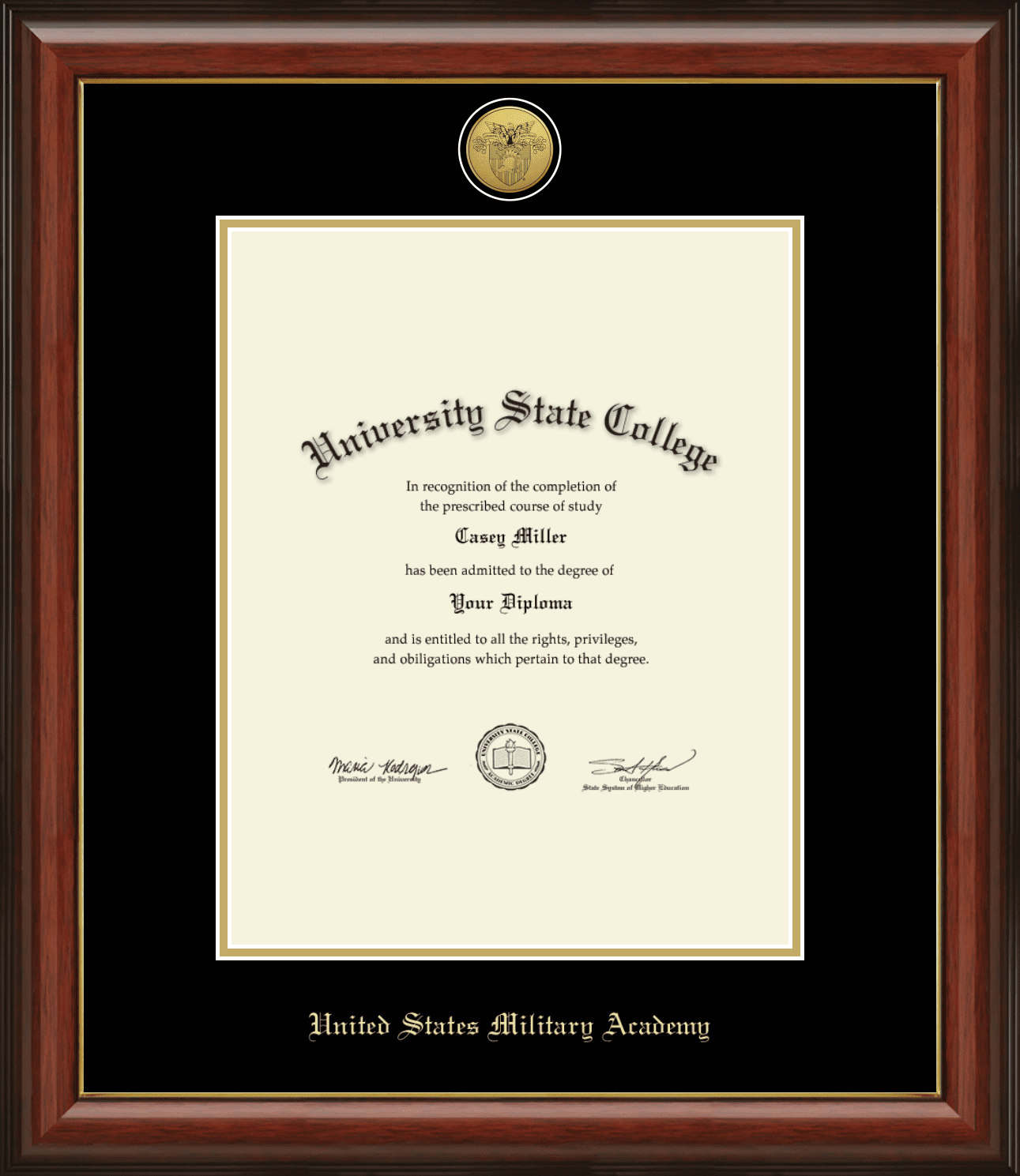 United States Military Academy Westpoint Certificate Frame, Document