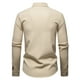 thumbnail image 5 of Blusa y camisa de manga larga con cuello vuelto para hombre, informal, a la moda, con botones sólidos, de poliéster, de manga larga y cuello vuelto., 5 of 8