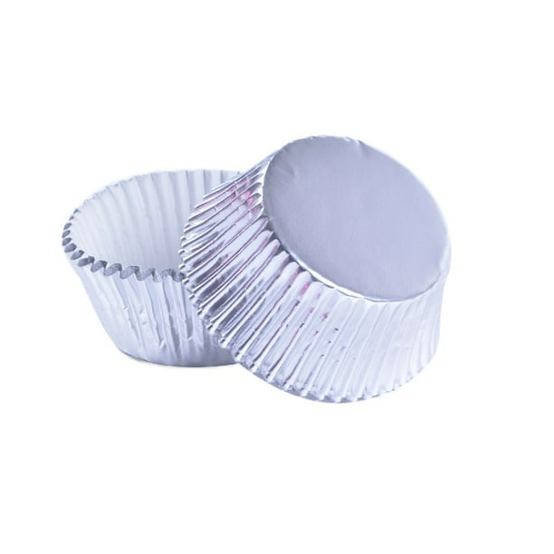 100 Pieces Aluminum Foil Metallic Mini Cupcake Liners Muffin Pans Cake