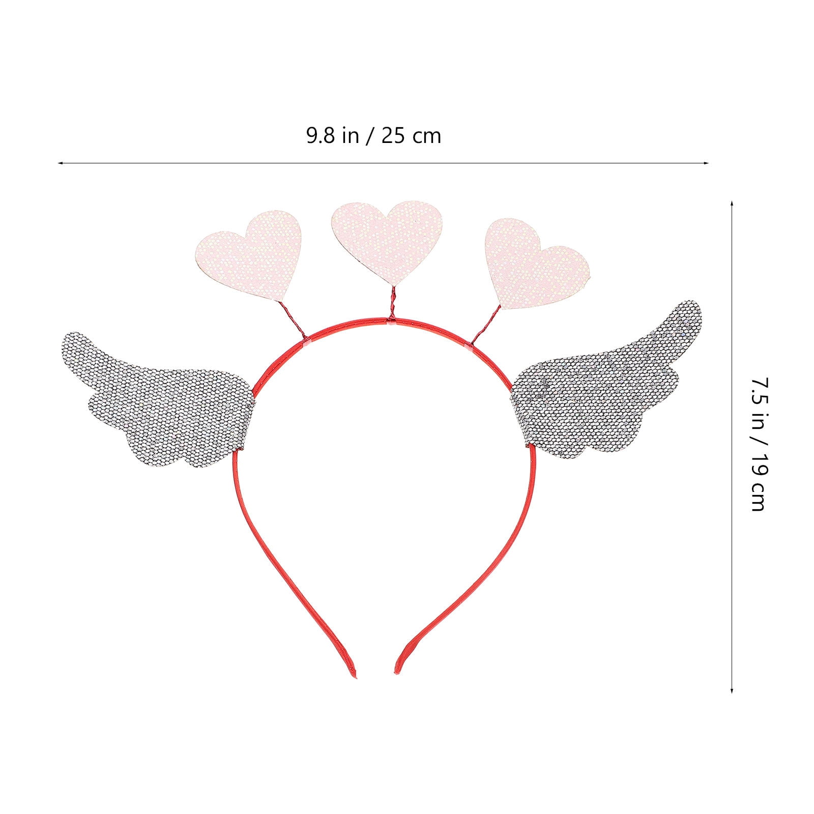LOLIPPYY Valentine Heart Headband for Adults Pink Lightweight Party Headwear with Heart Design