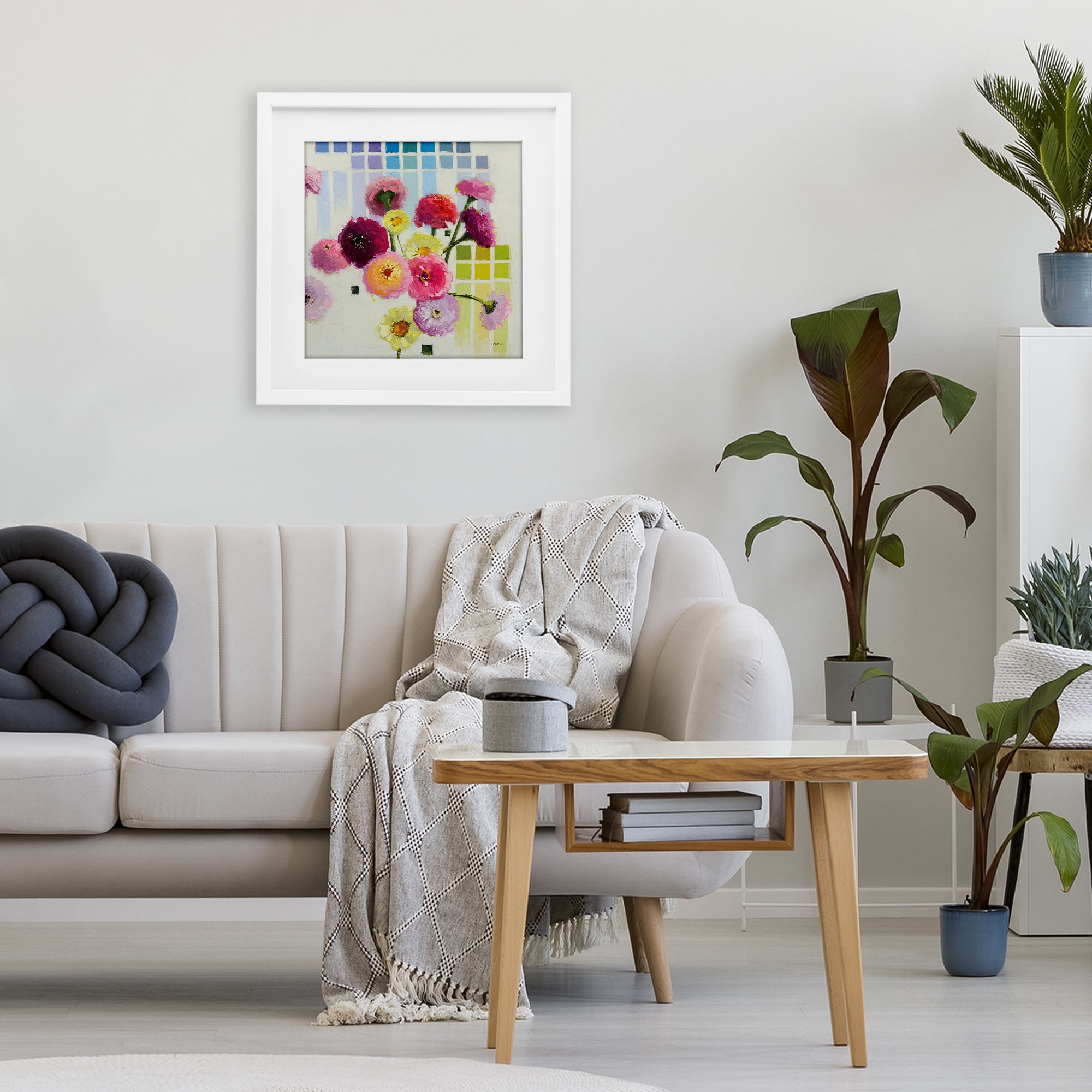 Stupell Industries Color Chart Pastel Bloom Study White Framed Print Under Glass, design by Shirley Novak