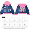 thumbnail image 4 of Peacolate Spring And Autumn 3-10Years Girls Denim Print Jacket,Pink,9-10Years, 4 of 7