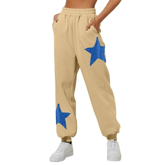 Weiqiqre Womens Cargo Pants Causal Drawstring High Waist Baggy Straight Wide Leg Sweatpants with Pockets