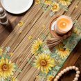 thumbnail image 3 of Sunflower Table Runner 72 Inches, Summer Eucalyptus Botanical Floral Brown Wooden Bed Runner Dresser Scarves Tabletop for Indoor Outdoor Parties/Ceremony/Banquet, 16" x 72", 3 of 9