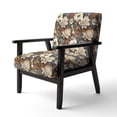 thumbnail image 3 of Designart "Elegance In Rustic Brocade I" Chaise d'Appoint Marron à Fleurs - Fauteuil Cottage pour Salon, 3 of 7