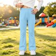 thumbnail image 5 of ZBSOKO Girls Flare Leg Pants High Waisted Stretch Yoga Pant Elastic Waist Solid Color Athletic Trousers Casual Outdoor Daily Wear, 5 of 7