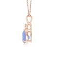 thumbnail image 2 of ANGARA Natural Trillion Tanzanite Solitaire Pendant with Trio Diamonds in 14K Rose Gold for Women (Size-6mm) | December Birthstone, Anniversary, Jewelry Gift for Women | Natural Tanzanite Necklace, 2 of 7