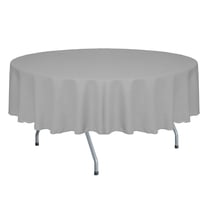Ultimate Textile (5 Pack) Faux Burlap - Havana 72-Inch Round Tablecloth - Basket Weave, Silver Grey