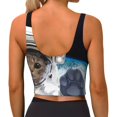 thumbnail image 2 of Yiaed Cat Astronaut Print Ladies Waistcoat Women Sports Vest Vest Sports Women Sports Top Yoga Vest for women-X-Large, 2 of 8