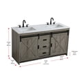 thumbnail image 2 of Elegant Kitchen and Bath Austin 60 Inch Double Bathroom Vanity In Rustic Grey, 2 of 15