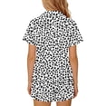 thumbnail image 4 of Girls 2 Piece Outfits Summer Lapel Printed Button Short Sleeve with Shorts Set Loungewear with Pockets Black 5-6Years, 4 of 7