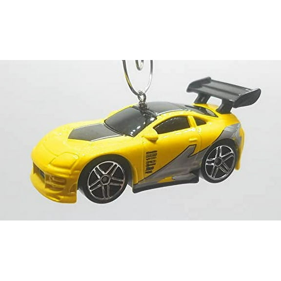 Christmas Ornament for Tooned Toyota Supra Yellow Black