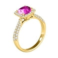 thumbnail image 4 of Aonejewelry 0.95 Ct. Ttw Diamond and Cushion Cut Pink Topaz Ring in 10K Yellow Gold, 4 of 4