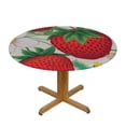 thumbnail image 3 of PIKWEEK Cartoon Strawberry Flower Round Fitted Tablecloth, Cute Elastic Tablecloth for Round Tables, Waterproof Table Cover, 3 of 7