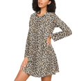 thumbnail image 3 of joogoo Leopard-d8 Women's Long Sleeve Nightgown Sleepwear L, 3 of 8