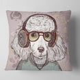 thumbnail image 2 of Designart Funny Hipster Poodle with Glasses - Contemporary Animal Throw Pillow - 16x16, 2 of 5
