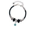 thumbnail image 2 of Delight Jewelry Silvertone Mini Translucent Teal Paw Niece Celtic Knot Leather Bead Bracelet, 7"+2" Extender, 2 of 4