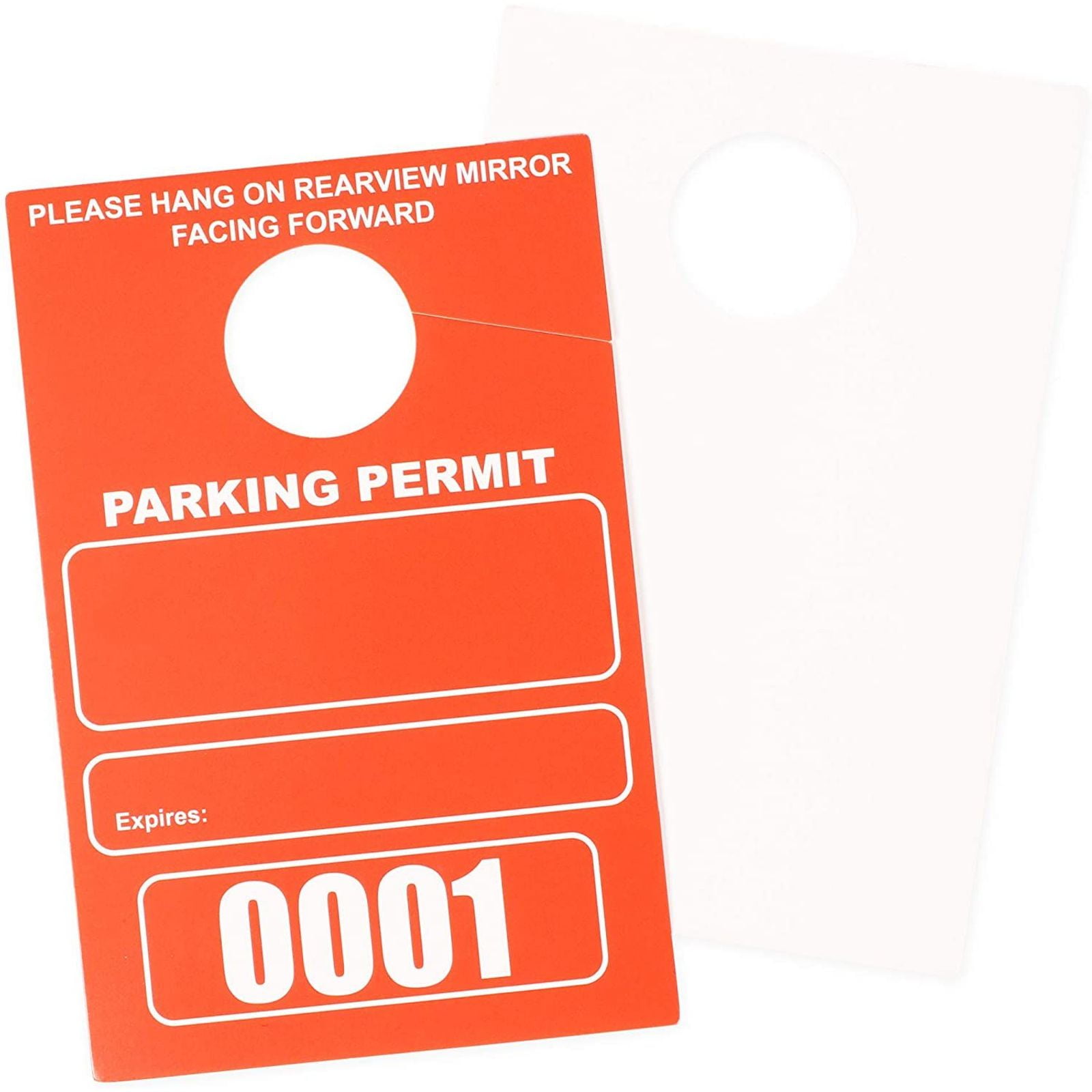 100pcs Printable Temporary Parking Permit Hang Tags, Numbered 1-100 with  Tear-Off Stub, Parking Pass Hanging over Car Rear Mirrors, Neon Red -  Walmart.com