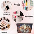 thumbnail image 3 of Makeup Bag - Romantic Pink Flower Fox Cosmetic Bag Portable Travel Toiletry Bag for Women Small Make Up Organizer Bag Zipper Pouch Travel Essentials, 3 of 8