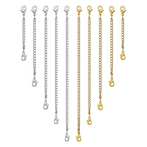 Extensor de collar OHINGLT, 10 unidades, cadena chapada en oro y plata de 14 quilates