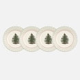 thumbnail image 1 of Ensemble de 4 Assiettes à Dessert en Lin Spode Arbre de Noël à Pois, 1 of 4