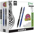 thumbnail image 2 of Zebra Pens Bulk Pack Of 48 Ink Pens, Z-grip Retractable Ballpoint Pens Medium Point 1.0 Mm, 24 Black Pens & 24 Blue Pens Combo Pack, 2 of 4