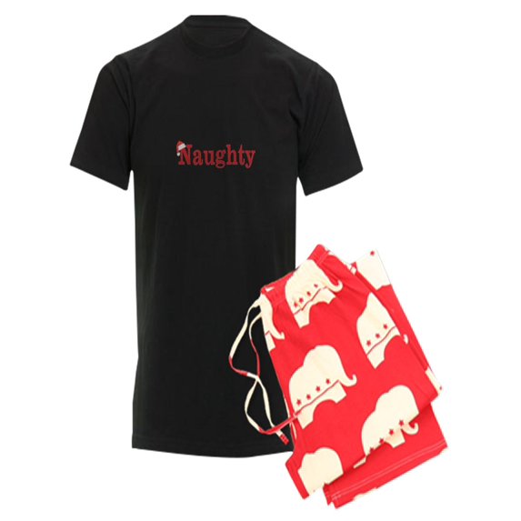 CafePress - Half Of Naughty And Nice Set Pajamas - Men's Dark Pajamas