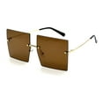 thumbnail image 4 of Oversized Sunglasses Women Vintage Lady Square Rimless Brown Lentes Gafas, 4 of 9