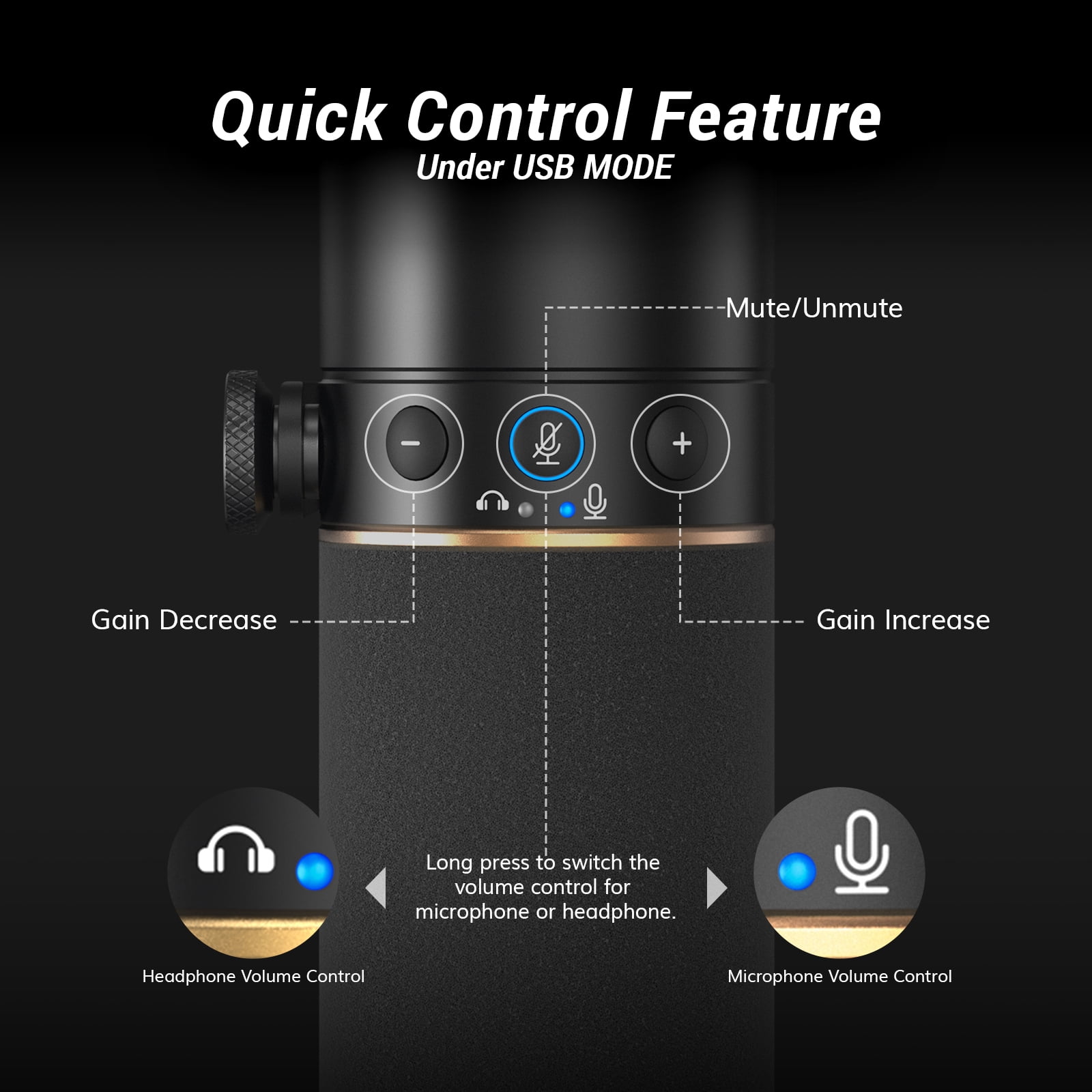TONOR Dynamic Microphone, USB/XLR PC Microfono with Boom Arm Stand for Podcast, Recording, Live Streaming & Gaming, XLR Cardioid Studio Mic for Music & Voice-Over with 3.5mm Headphones Jack, TD510+