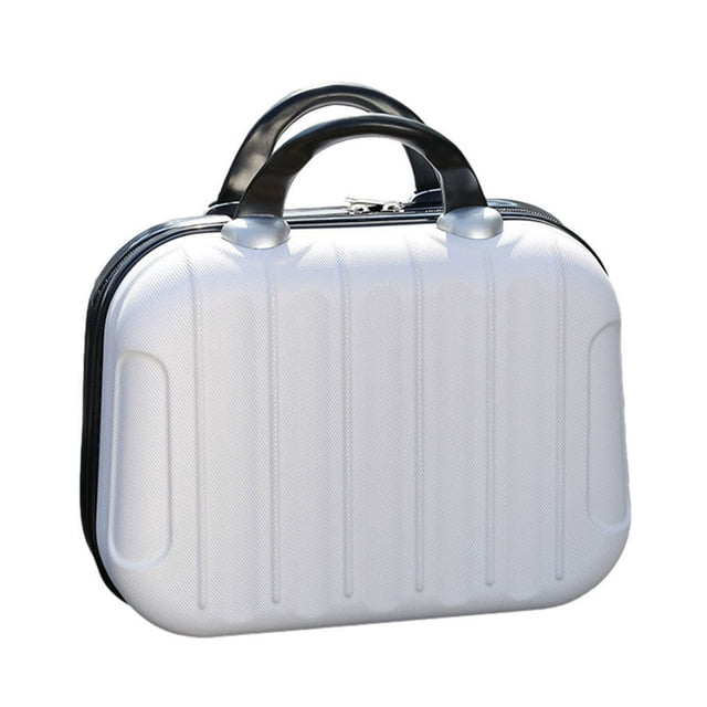 HAOAN Makeup Storage Organizer Travel ABS Toiletry Suitcase Box Mini Boarding Luggage Cosmetic Case Large Capacity Bag White